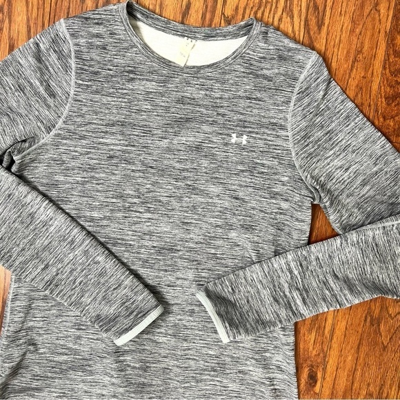 Under Armour Grey Gray Marled Long Sleeve Cold Gear Athletic Sporty Top Large - Picture 14 of 14